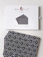 Beau And Elliot Set of 4 Monochrome Monochrome Tile Placemats - Image 3 of 5