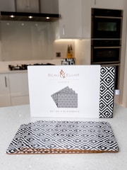 Beau And Elliot Set of 4 Monochrome Monochrome Tile Placemats - Image 4 of 5