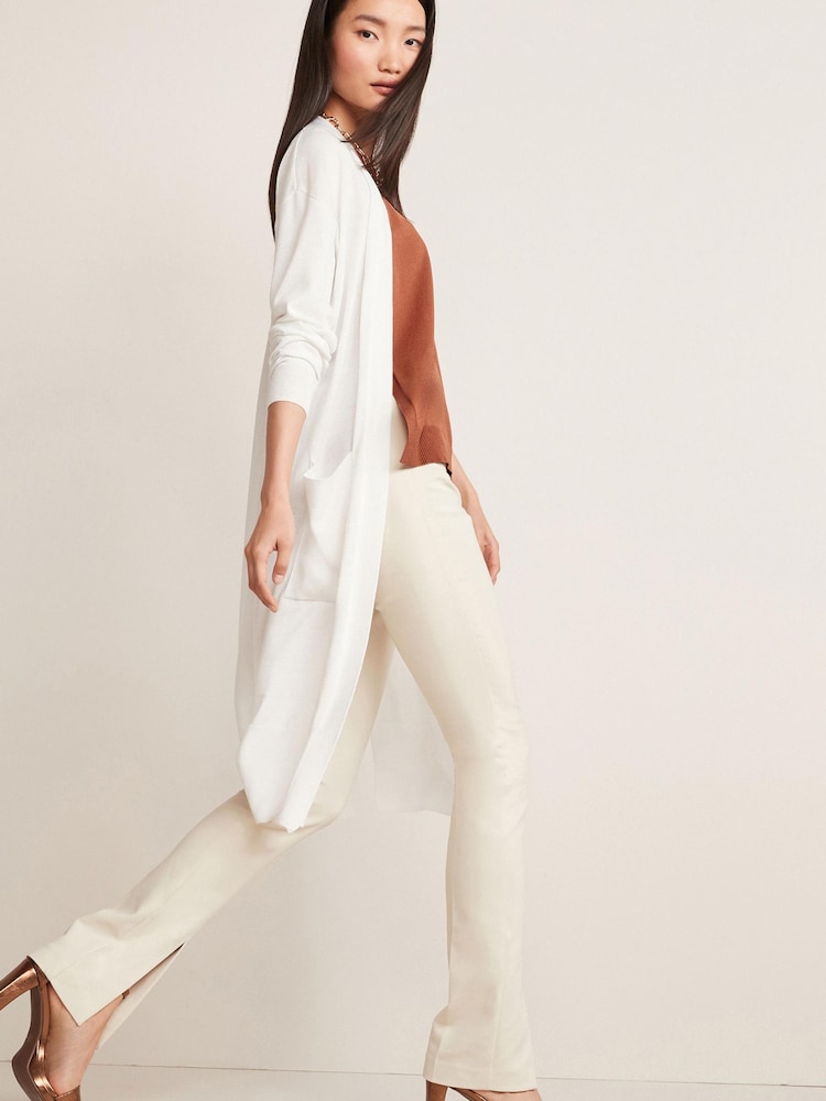Blanc - Cardigan long en maille Soft Touch - Image 3 of 5