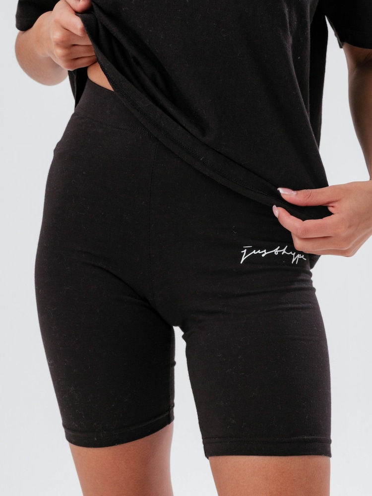 Hype. Black Scibble Boxy T-Shirt and Cycling Shorts Set - Image 7 of 8