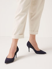 Navy Blue Regular/Wide Fit Forever Comfort® Leather Court Shoes - Image 5 of 6