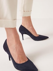 Navy Blue Regular/Wide Fit Forever Comfort® Leather Court Shoes - Image 6 of 6