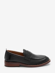 Black Saddle Leather Loafers - Image 1 of 4