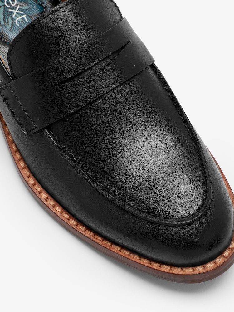 Black Saddle Leather Loafers - Image 4 of 4