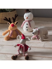 Gallery Home Cream Christmas Miles Mouse Doorstop - Image 1 of 4