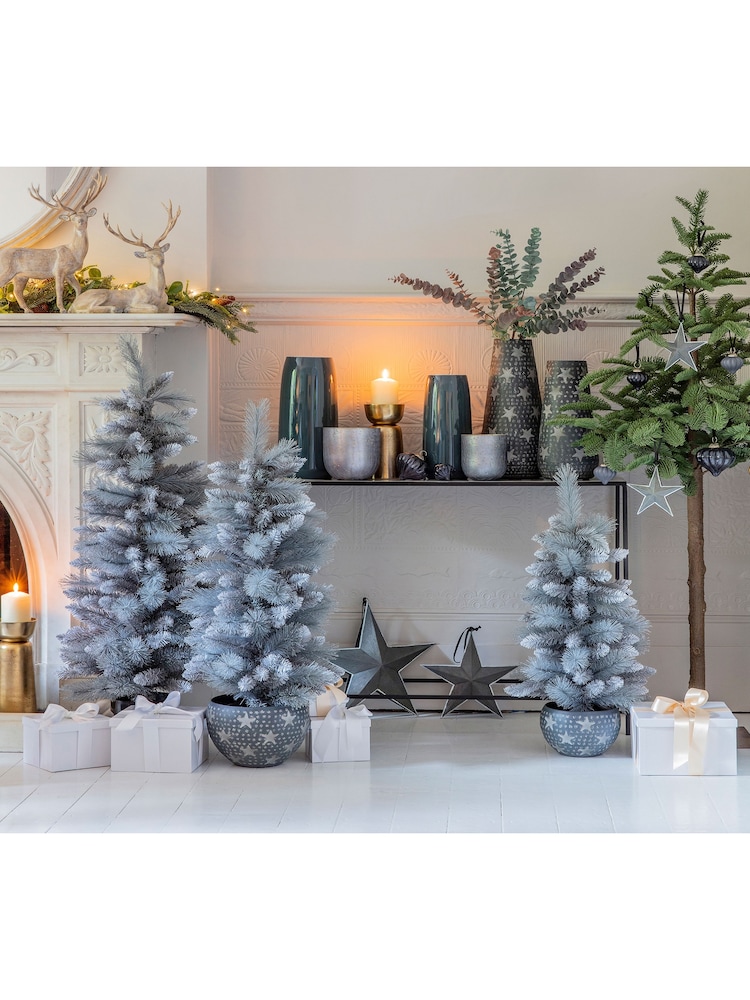 Gallery Home Green Christmas Chana Potted Sparkly Pine 80cm - Image 1 of 2