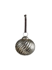 Gallery Home 6 Pack Silver Lowery Antique Silver Christmas Swirl Baubles - Image 1 of 1