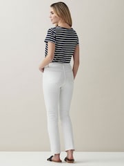 Crew Clothing Company White Cotton Fitted Jeans - Image 2 of 6