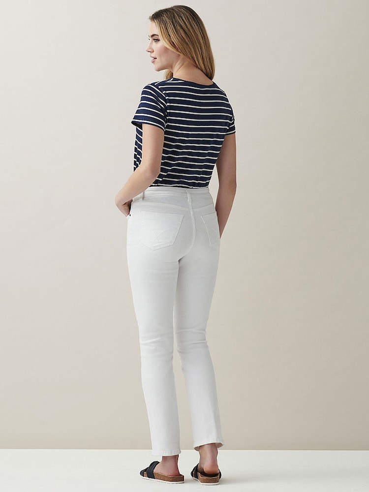 Crew Clothing Company White Cotton Fitted Jeans - Image 2 of 6