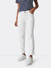 Crew Clothing Company White Cotton Fitted Jeans - Image 3 of 6