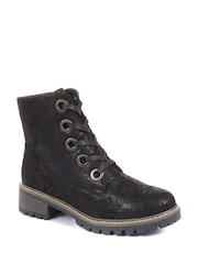 Pavers Black Pavers Ladies Lace Up Ankle Boots - Image 2 of 6