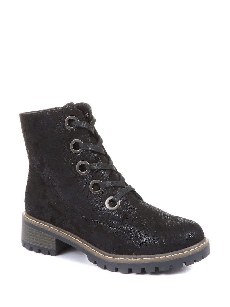 Pavers Black Pavers Ladies Lace Up Ankle Boots - Image 2 of 6