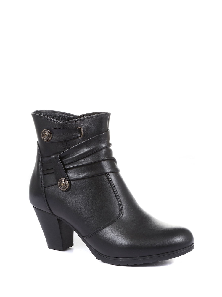 Schwarz - Pavers Damen Stiefeletten aus Leder - Bild 2 von 5 Schwarz - Pavers Damen Stiefeletten aus Leder - Bild 2 von 5