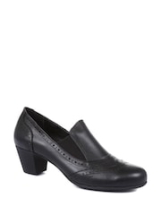 Pavers Black Ladies Leather Heeled Shoes - Image 2 of 5