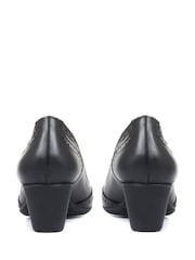 Pavers Black Ladies Leather Heeled Shoes - Image 3 of 5