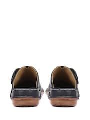 Pavers Navy Ladies Lightweight Leather Clogs - Image 3 of 5