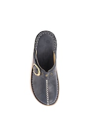 Pavers Navy Ladies Lightweight Leather Clogs - Image 4 of 5