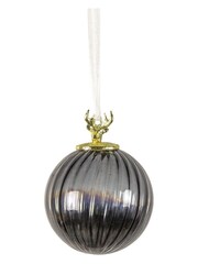 Gallery Home 3 Pack Grey Christmas Triston Smoke Stag Baubles - Image 2 of 2
