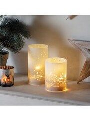 Gallery Home White Winter Scene LED Votive Small Christmas - Image 1 of 1