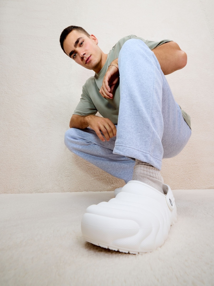 Crocs White Classic Lined Overpuff Clogs - Image 1 of 10
