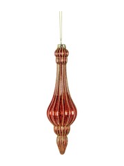 Gallery Home 3 Pack Red Glitter Patterned Ruby Teardrop Christmas Baubles - Image 2 of 2