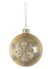 Gallery Home 3 Pack Gold Glitter Pale Christmas Snowflake Baubles - Image 2 of 2