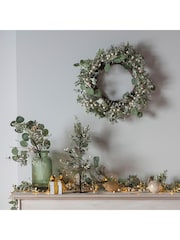 Gallery Home Green White Berry With Mixed Leaves Christmas Garland - Image 1 of 2