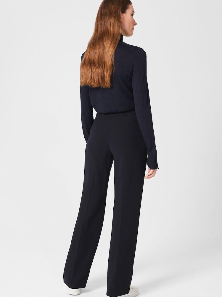 Hobbs Blue Abigail Wide Trousers - Image 2 of 4 Hobbs Blue Abigail Wide Trousers - Image 2 of 4