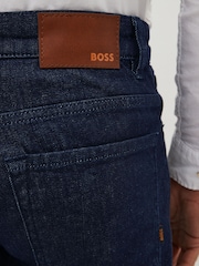 BOSS Indigo Blue Maine Straight Fit Stretch Jeans - Image 3 of 4