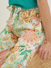 FatFace Natural Faye Paradise Floral Wide Leg Trousers - Image 6 of 7