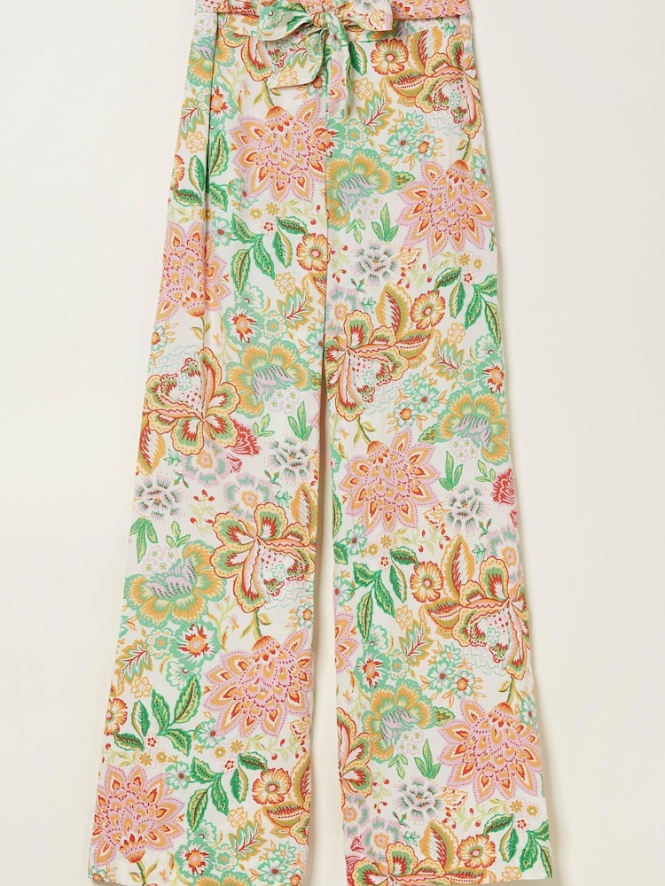 FatFace Natural Faye Paradise Floral Wide Leg Trousers - Image 7 of 7