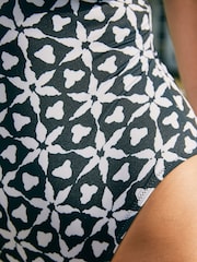 Monochrome Print Cut-Out Plunge Swimsuit - Image 8 of 9