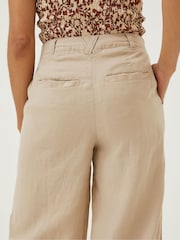 FatFace Natural Ives Wide Leg Linen Trousers - Image 5 of 6