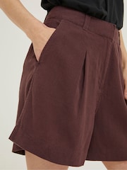 FatFace Brown Deal A-Line Linen Shorts - Image 4 of 5