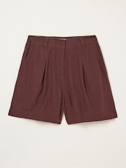 FatFace Brown Deal A-Line Linen Shorts - Image 5 of 5