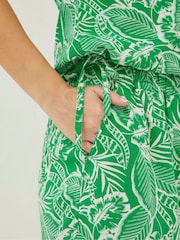 FatFace Green Val Leaf Linen Blend Shirt - Image 5 of 5