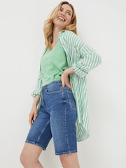 FatFace Blue Bisley Denim Bermuda Shorts - Image 1 of 4