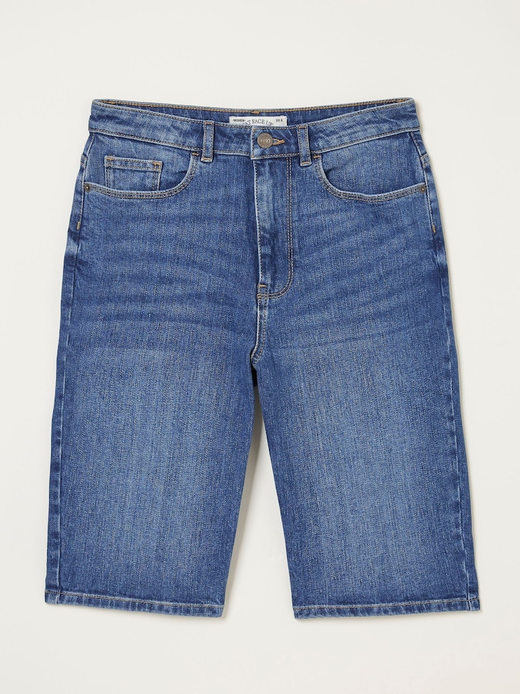 FatFace Blue Bisley Denim Bermuda Shorts - Image 4 of 4