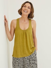 FatFace Green Linen Vest - Image 1 of 4