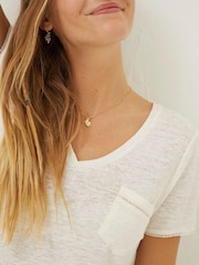 FatFace Natural Linen Maggie T-Shirt - Image 3 of 4