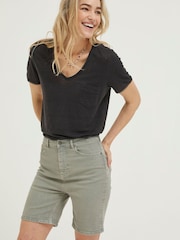 FatFace Black Linen Maggie T-Shirt - Image 1 of 5
