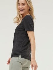 FatFace Black Linen Maggie T-Shirt - Image 2 of 5