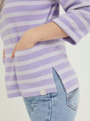 FatFace Purple Amari Stripe Crew Sweatshirt - Image 3 of 5