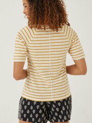 FatFace Yellow Skylar Stripe Top - Image 2 of 4
