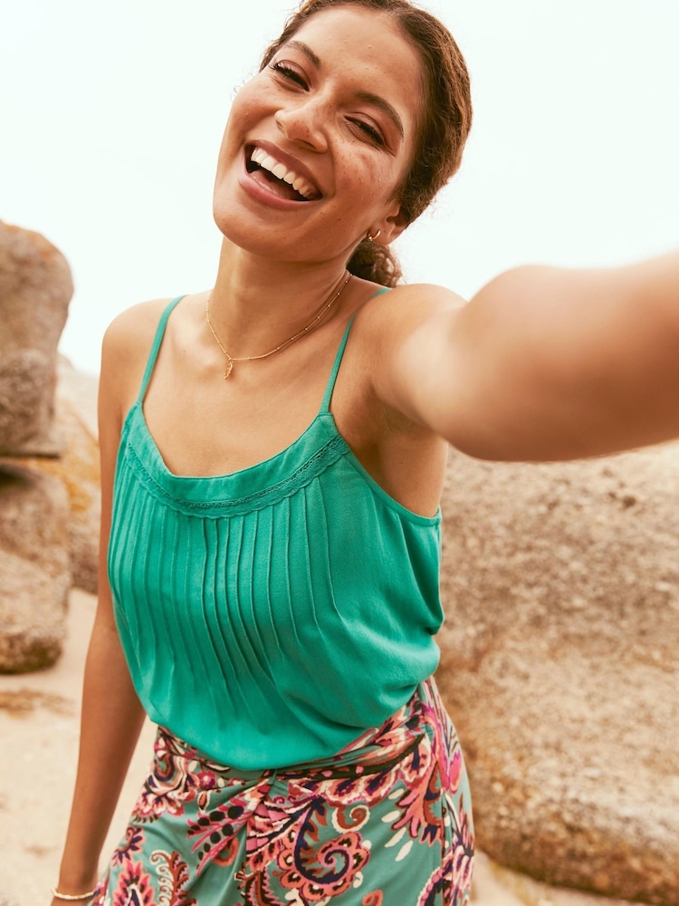 FatFace Green Sian Cami Vest - Image 1 of 6
