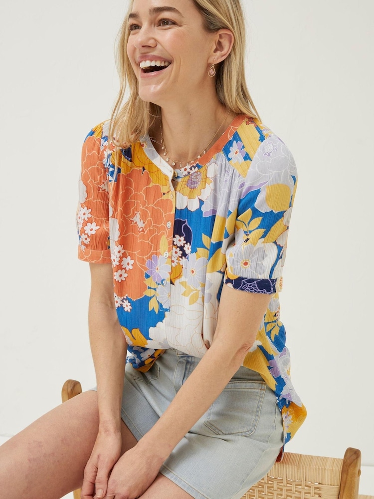 FatFace Blue Jodie Coastal Bloom Blouse - Image 1 of 5