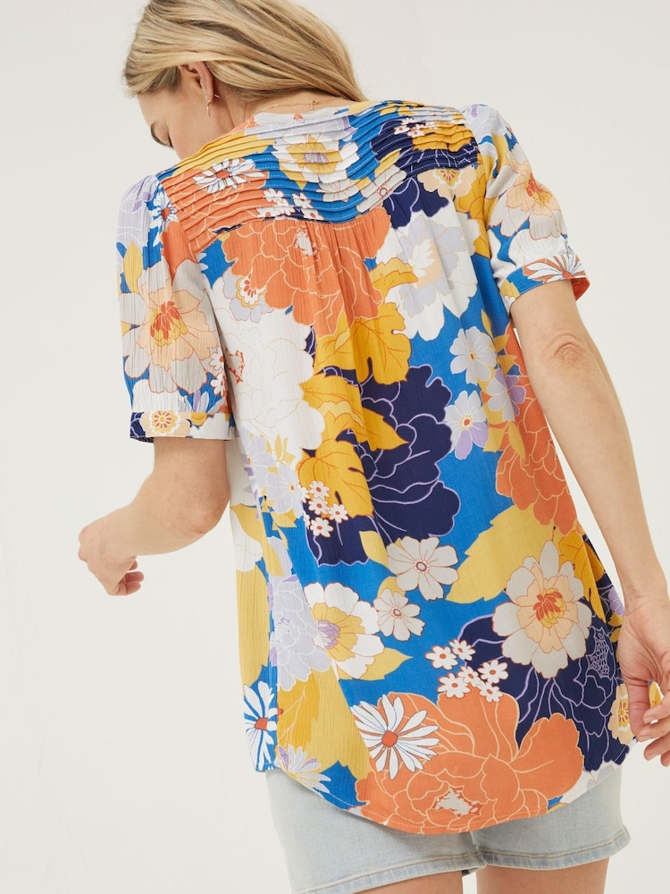 FatFace Blue Jodie Coastal Bloom Blouse - Image 2 of 5