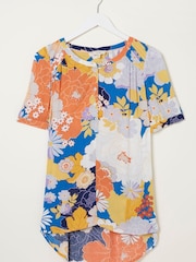 FatFace Blue Jodie Coastal Bloom Blouse - Image 5 of 5