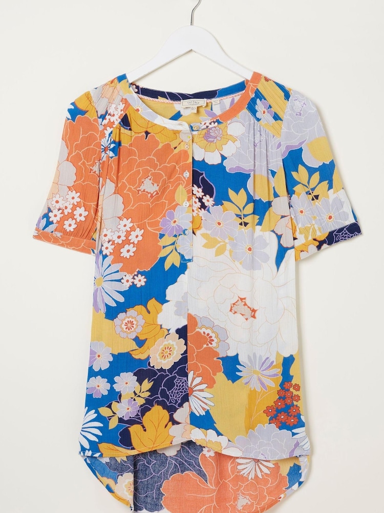 FatFace Blue Jodie Coastal Bloom Blouse - Image 5 of 5