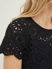 FatFace Black Crochet Carrie Top - Image 3 of 5